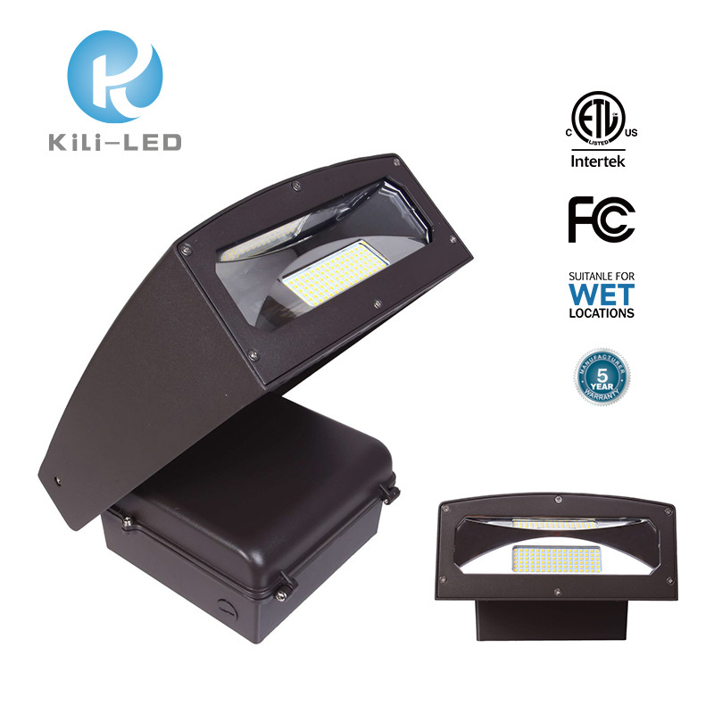 Built in Photocell Sensor Mini Wall Pack Fixture Led Light 35w Adjustable Cutoff Wall Pack