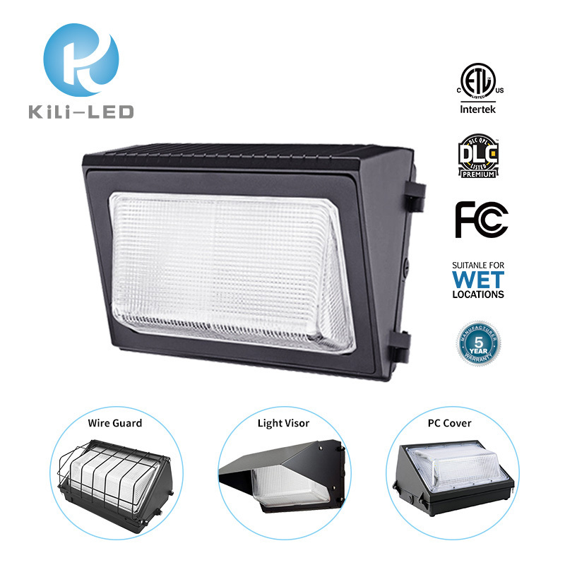 intertek ETL DLC4.4 30W 50W 80W 120W led wall pack light 120lm/w traditional IP65 Industrial Exterior LED Wall pack fixtures