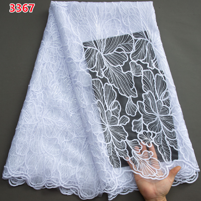 3367Black Color Mesh Lace Milk Silk Lace Fabric with Sequins Free Shipping African Tulle Lace for Wedding Party Dresses Sewing