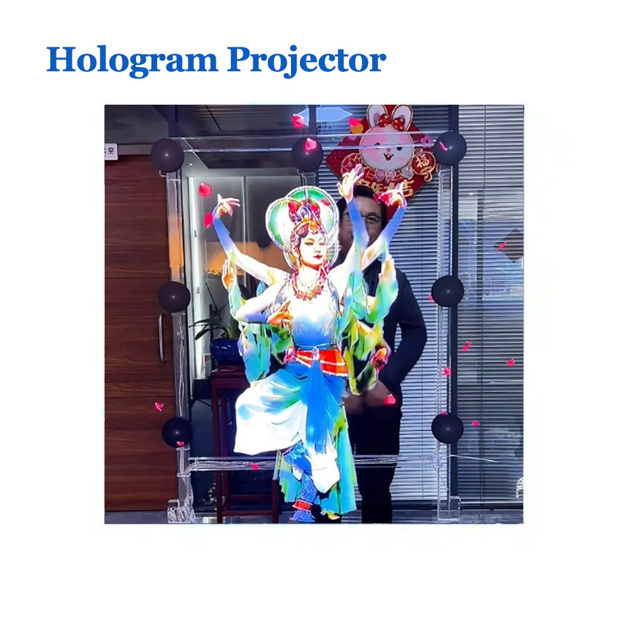 3D LED Hologram Projector: Interactive Holographic Projection Screen and Wall Device for Museums, Outdoor, and 7D Experiences