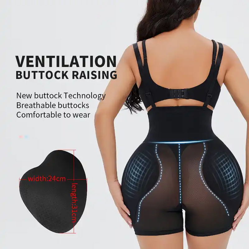 Fajas High Waist Butt Lifter And Removable Hip Pads Bbl Post Surgery Tummy Control Shapewear Shorts Enhancer Panties