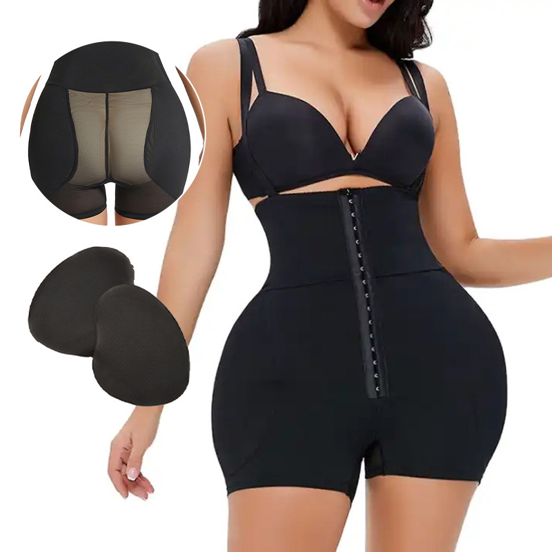 Fajas High Waist Butt Lifter And Removable Hip Pads Bbl Post Surgery Tummy Control Shapewear Shorts Enhancer Panties