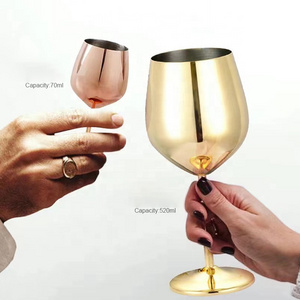 KLP Wine Glasses Wholesale Popular Metal Wine Glass Goblet Custom Stainless Steel Red KOREAN Quantity White Customized Europe