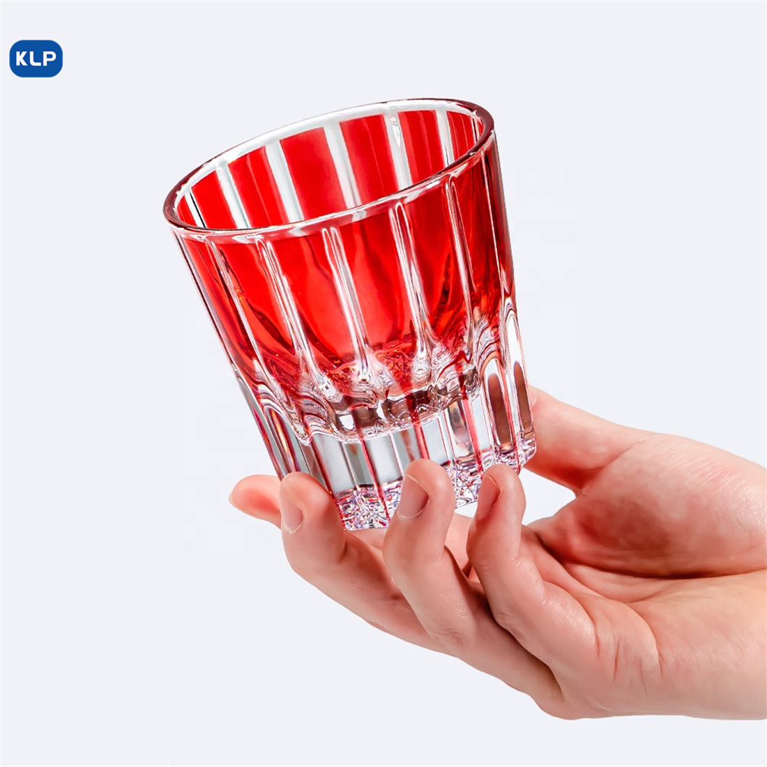 KLP Japanese Style Whisky Glass Thick Bottom Striped Colourful Rock Sodium Calcium Glasses