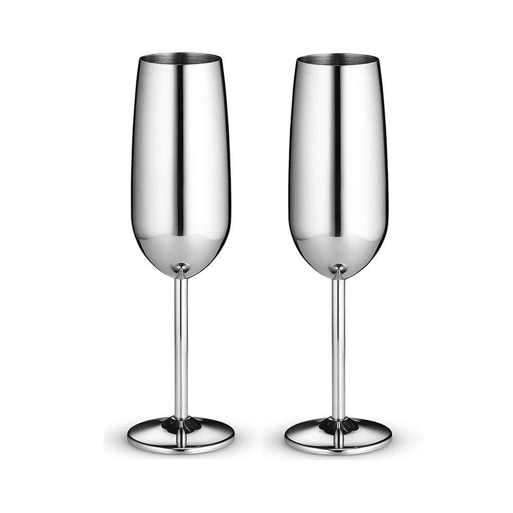 8oz Copper/Gold/Silver stainless steel wine glass Metal Wine Glasses Champagne Flutes Goblets