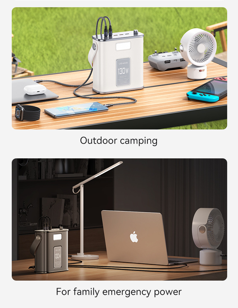 USAMS LED Display 80000mAh Power Banks Fast Charging Power Station Portable charger Outdoor Power Bank