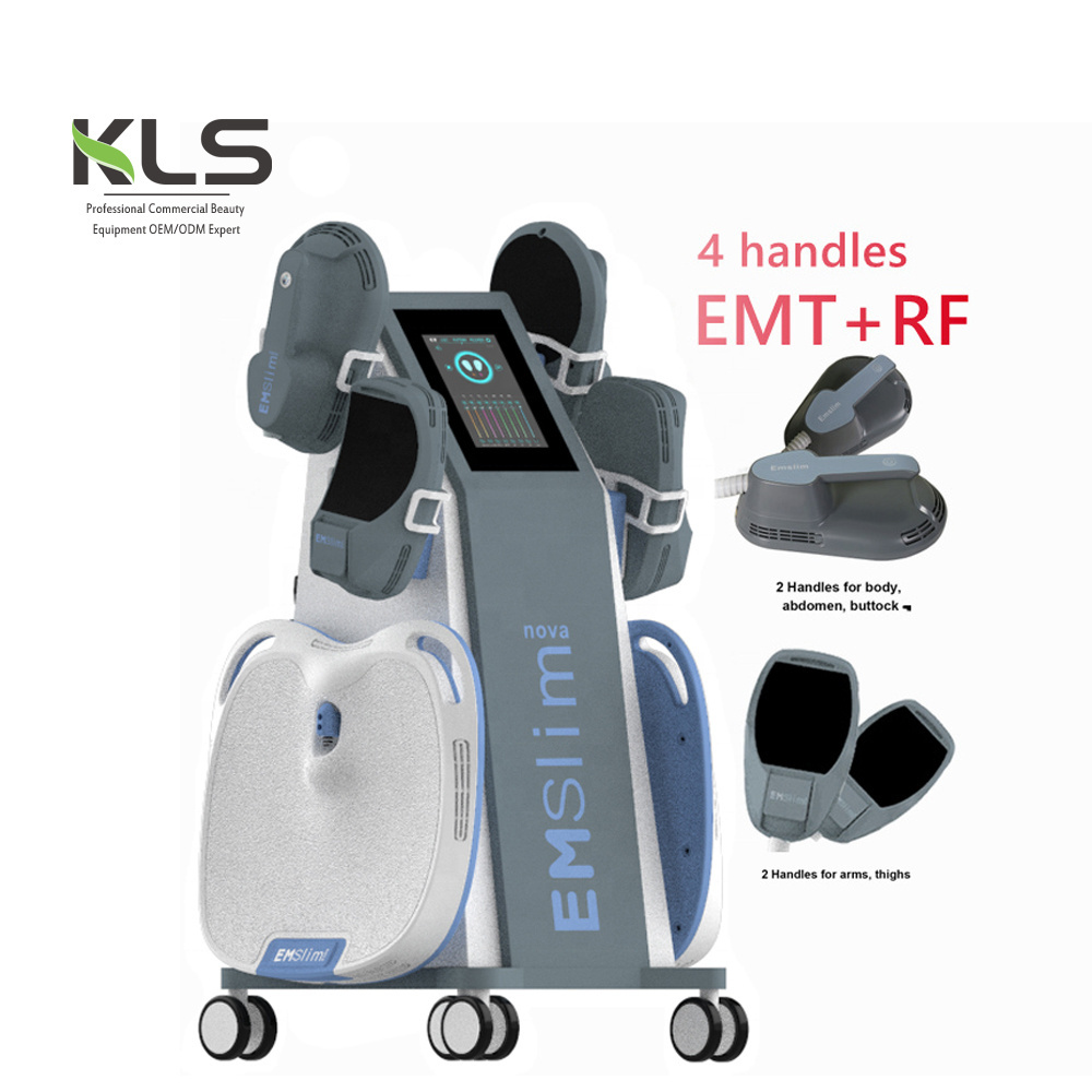 4 Handles Emslim Neo RF Electromagnetic EMS Muscle Stimulation Weight Loss Body Sculpting Slimming Emslim Nova Machine