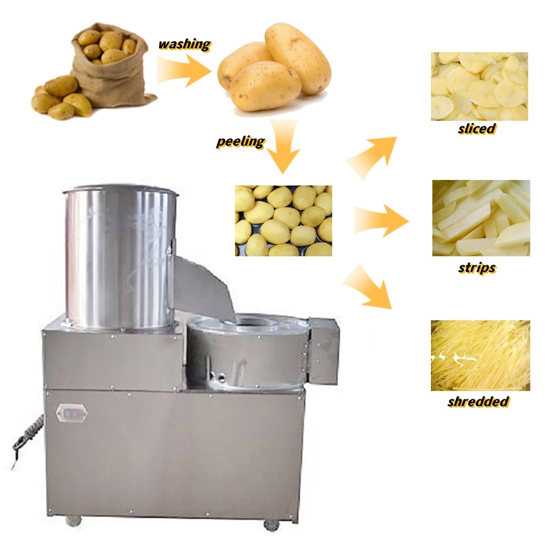 KLS 50-200kg Small Scale Semi-Automatic French Fries Production Line Potato Chips Making Machine