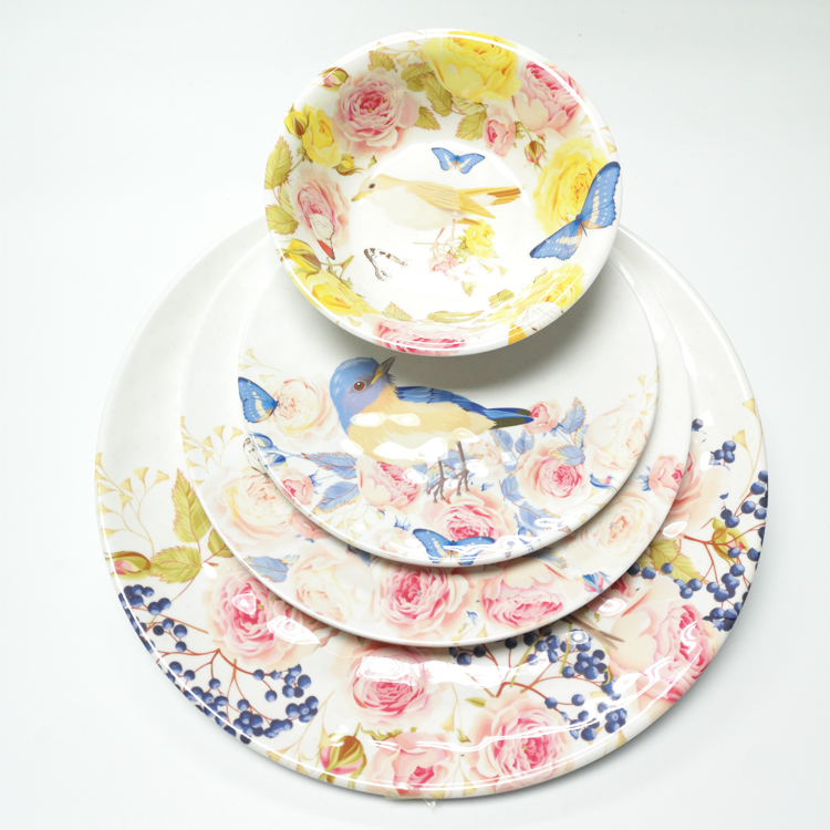 Best Unbreakable Melamine Dinner Set With Crack Glaze Printing