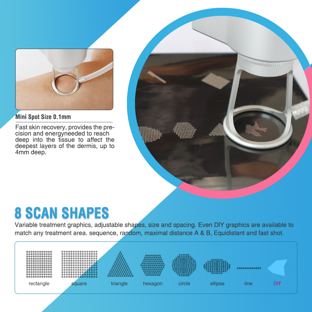 Strong penetrating force 0.1-4mm depth fractional co2 laser south korea For Pore Pigment Removal