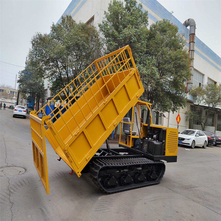 Dumper truck 3ton all-terrain hydraulic mini truck tracked self unloading small truck dumper suitable for orchard and greenhouse