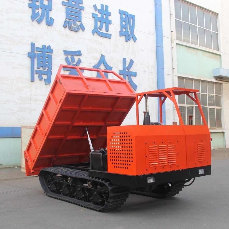 5 tons mini dump truck with floating rollers factory pulling palm fruit in Malaysia plantation