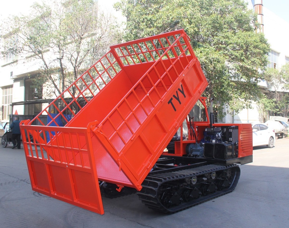 Free shipping!Chinese hot sale mini crawler dumper truck hydraulic farm transport vehicle, 5ton timber dump truck