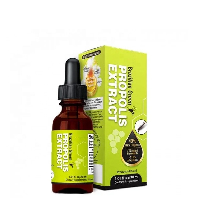 Free Design Propolis Liquid Extract Dietary Supplements 30ml Alcohol Free Bee Propolis Drops Propolis Liquid