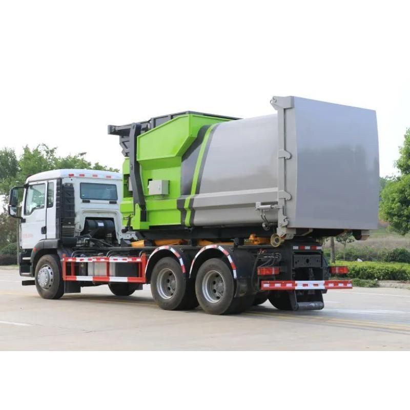 Brand New 10 Wheeler Hook Lift 16 Cubic Meter Container Bin Rear Loader Howo Arm-Roll Garbage Truck