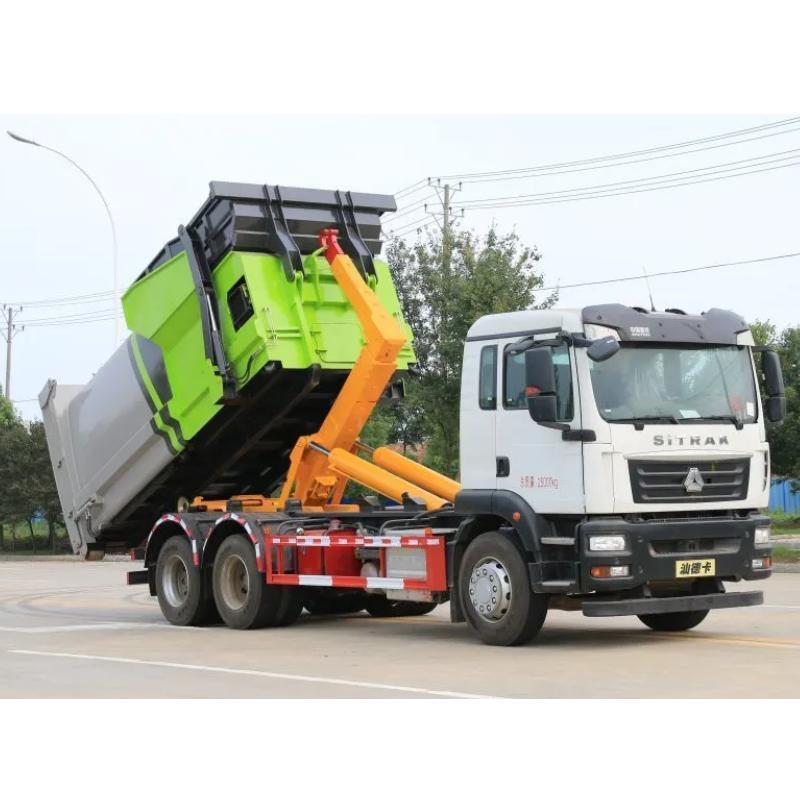 Brand New 10 Wheeler Hook Lift 16 Cubic Meter Container Bin Rear Loader Howo Arm-Roll Garbage Truck