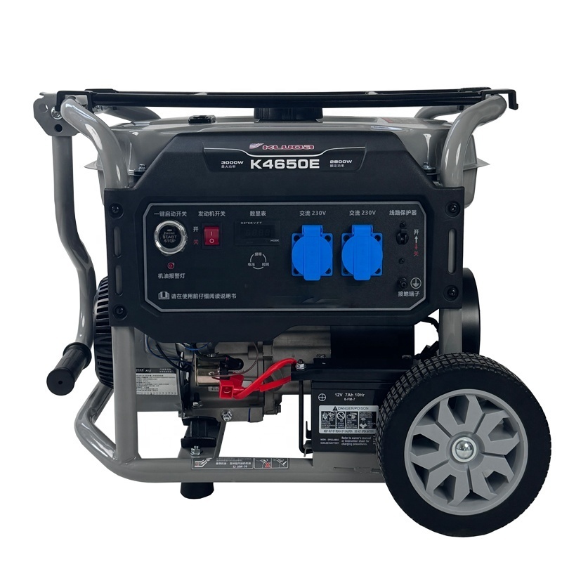 5KVA Air Cooled Oval panel Gasoline Generator With Wheels And Handles