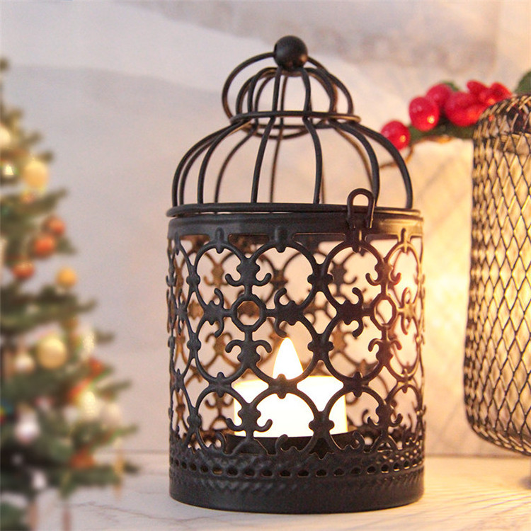 Hot Sell Metal Lantern Candle Jars Tea Light Moroccan Candle Holders  Wedding Party Christmas Decorative