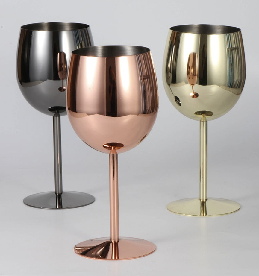 Wholesale High Quality Stainless Steel Wine Glass For Drinking In Wedding Party Champagne Tabletop Red Wine Glass