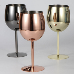 Wholesale High Quality Stainless Steel Wine Glass For Drinking In Wedding Party Champagne Tabletop Red Wine Glass