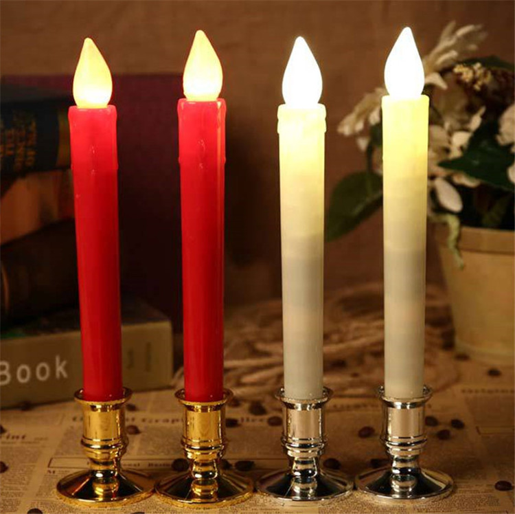 Wholesale Led Taper Long Flickering Candles Small Flameless Battery Candle Lights For Christmas Wedding Decoration