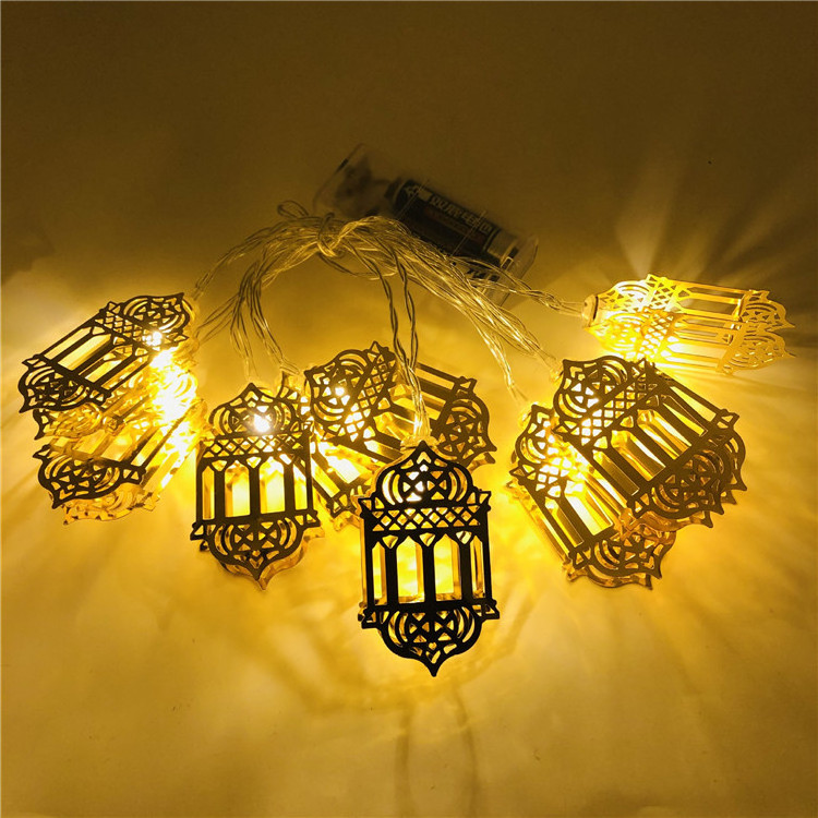 Eid Decorations String Lights Moon Star Lantern Lamp Battery Operated For Home Event Party Ramadan Indoor Decoration