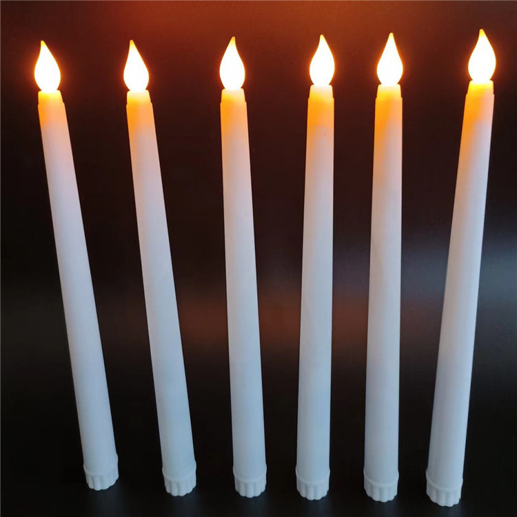 Led Flameless Taper Candles Electric Long Candles Battery Operated Remote Control Type Dinner Wedding Birthday Party Decor