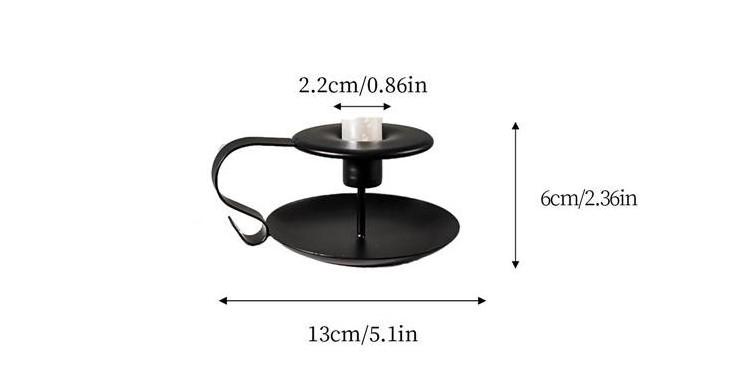 Wholesale Nordic Round Metal Black Votive Candle Holder Plate Tray Hand-Held Teacup Candle Cup For Home Decor