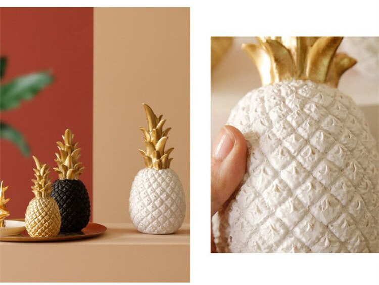 Wholesale Creative Modern Decoration For Home Decor Resin Gold Pineapple Sculpture Ornaments Living Room Table Decoration