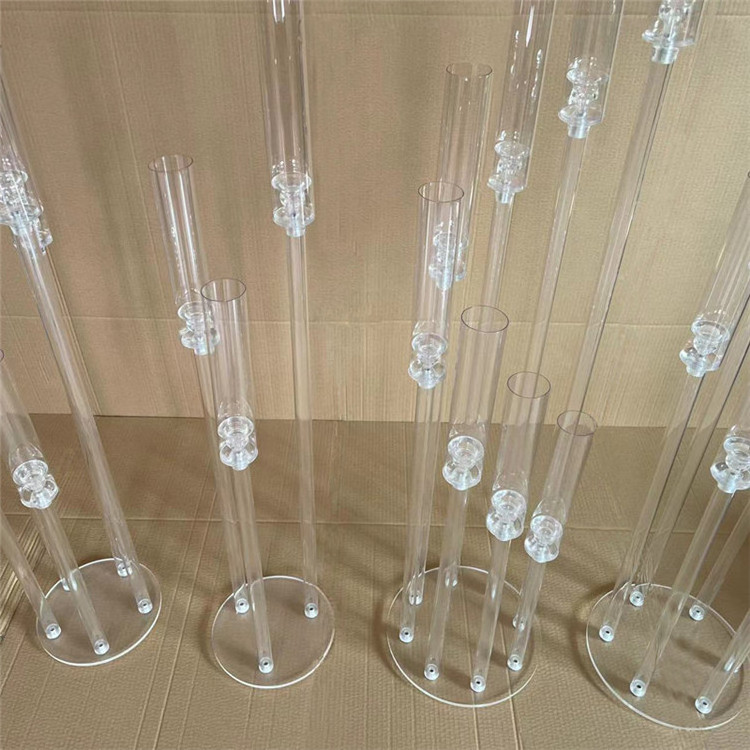 Wholesale Clear Acrylic Candle Holder Transparent Candelabra Stand Wedding Centerpiece For Party Wedding Table Decoration