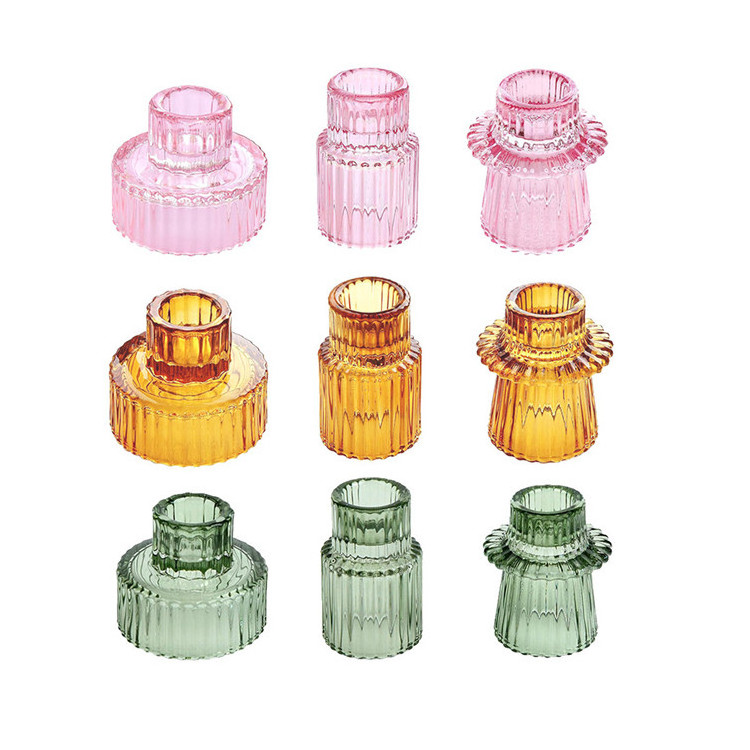 Wholesale Color Candle Holder Votive Green Candle Holder Tealight And Tall Taper Candles For Wedding Valentine'S Day Ornaments