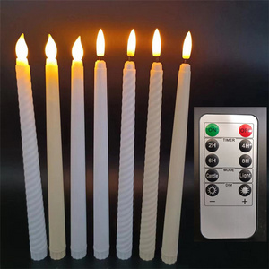 Led Flameless Taper Candles Electric Long Candles Battery Operated Remote Control Type Dinner Wedding Birthday Party Decor