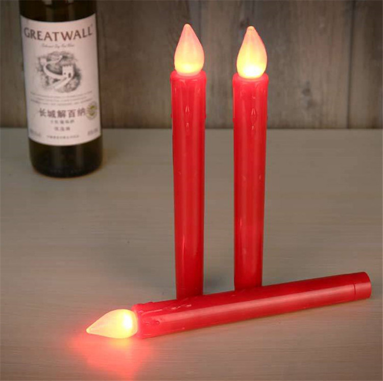 Wholesale Led Taper Long Flickering Candles Small Flameless Battery Candle Lights For Christmas Wedding Decoration