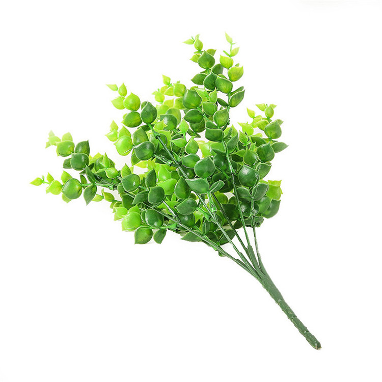 7 Forks Eucalyptus Stems Money Leaf Artificial plant green grass for Home Wedding Decorations