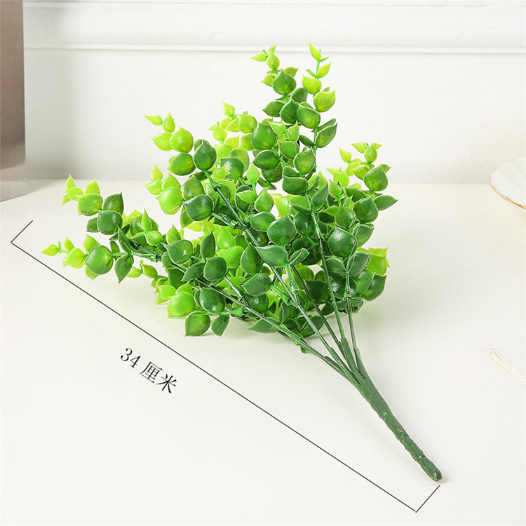 7 Forks Eucalyptus Stems Money Leaf Artificial plant green grass for Home Wedding Decorations