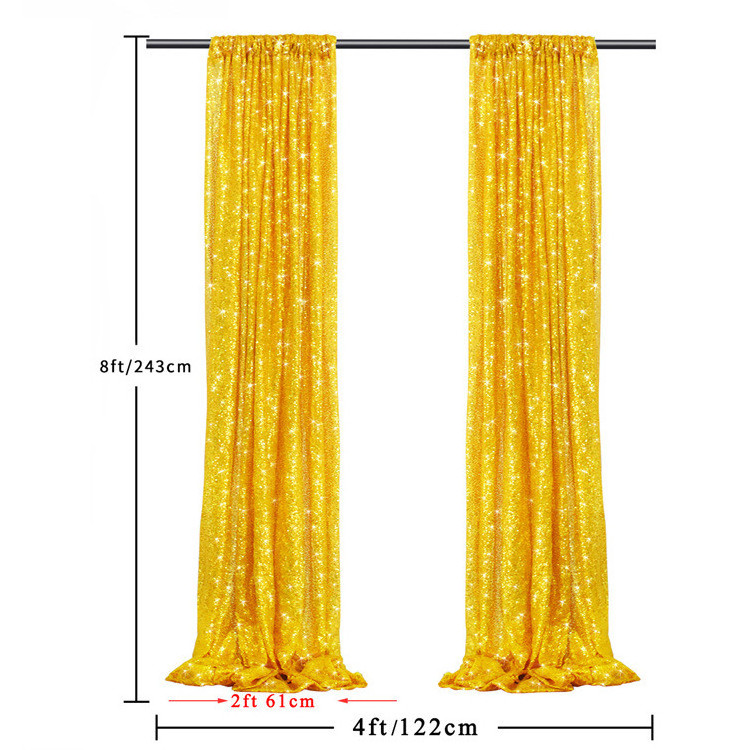 Wedding Glitter Drape Stage Party Sequin Curtain Backdrops Fabric For Birthday Event Wall Photo Booth Decorations