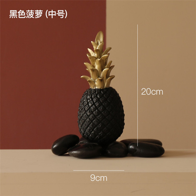 Wholesale Creative Modern Decoration For Home Decor Resin Gold Pineapple Sculpture Ornaments Living Room Table Decoration