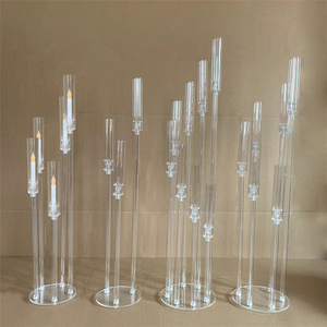 Wholesale Clear Acrylic Candle Holder Transparent Candelabra Stand Wedding Centerpiece For Party Wedding Table Decoration