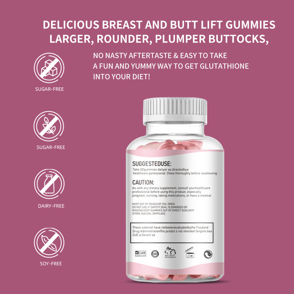 Private Label Butt Enlargement Gummies Sugar Free Butt and Hip Enlargement Gummy Pectin Natural BBL Gummies