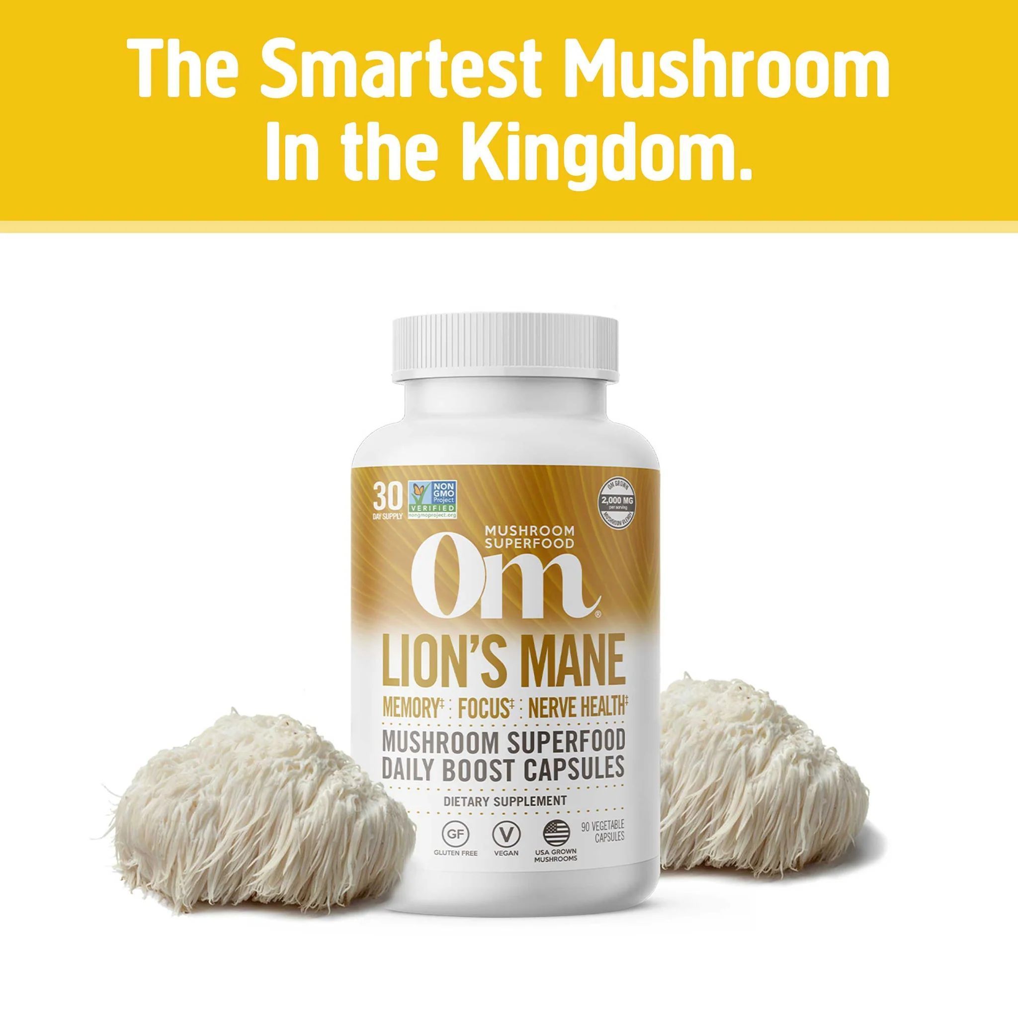 Mushroom Capsules Lions Mane Reishi Shitake Vitamins Supplement Mushroom Extract Capsules Brain Booster