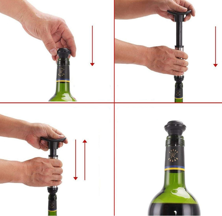 Creative Wine Saver Vacuum Pump Silicone Wine Bottle Stopper Fresh-keeping Bottle Seal Lid Wine Glass bottle Seal Soft Plug