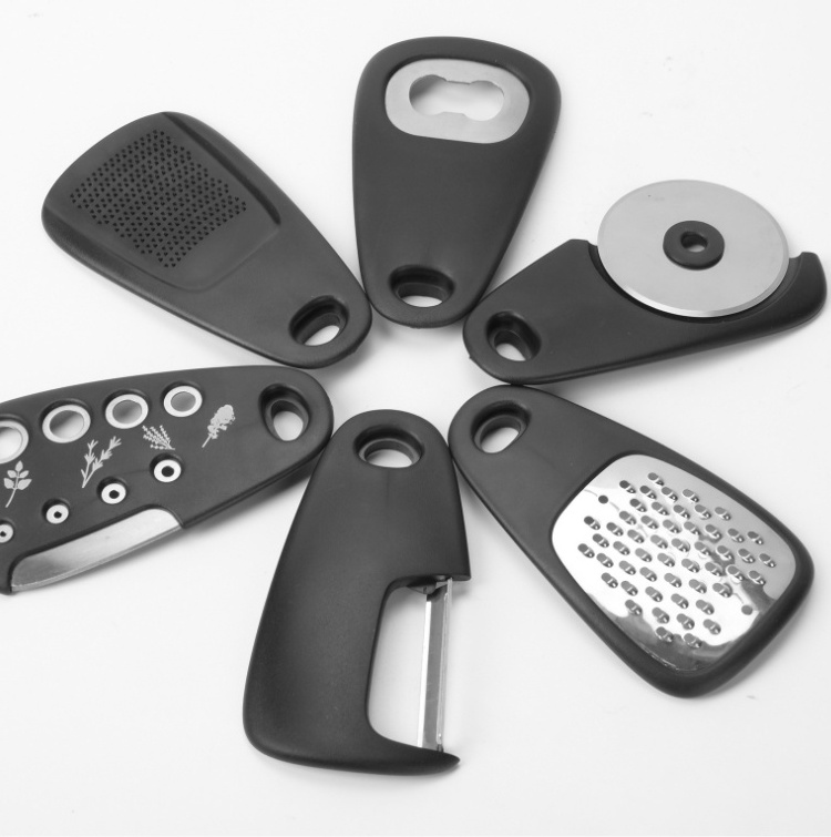 Home Manual Kitchen Gadget 5pcs Set Cooking Tools Kitchen Accessories Peeler Grater Bottle Opener Pizza Cutter Grinder Gift