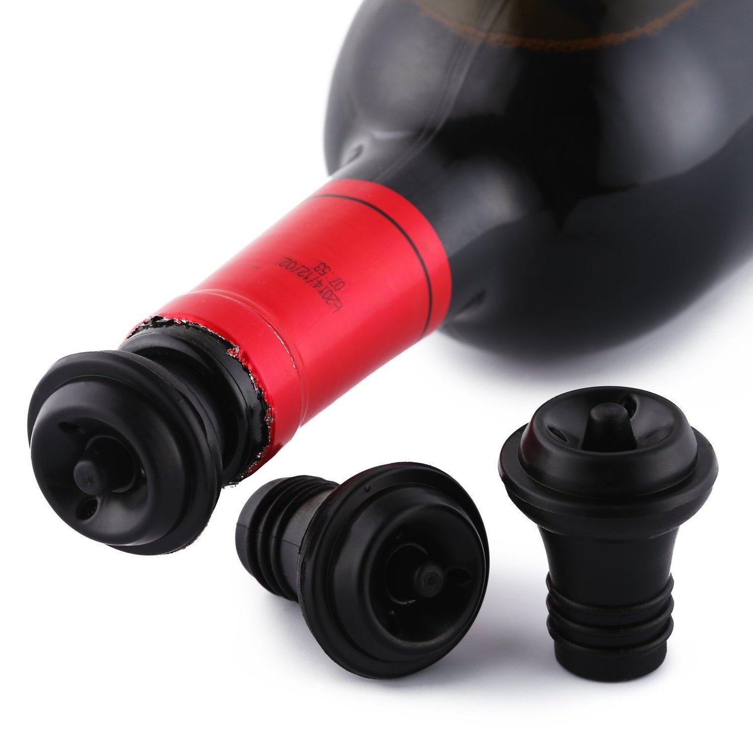 Creative Wine Saver Vacuum Pump Silicone Wine Bottle Stopper Fresh-keeping Bottle Seal Lid Wine Glass bottle Seal Soft Plug