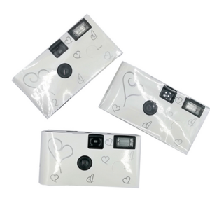 Custom Disposable Cameras White Wedding Gift Logo 35MM Single Use Camera with Film