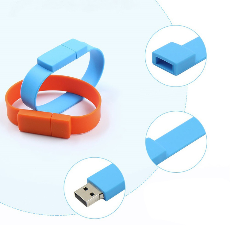 Custom Bracelet Flash Drive Silicone Logo Advertising Gift Usb Flash Drive For Business