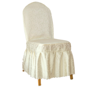 Best Selling OEM White Elastic Chair Covers Jacquard Skirt Swing Chair Cover for Wedding Banquet