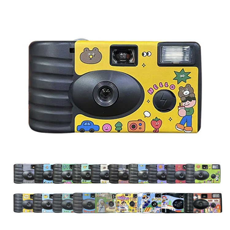 Vintage Custom 35mm Film Camera Wholesale Digital Single Use Fixed Focus Photo Disposable Camera with Flash