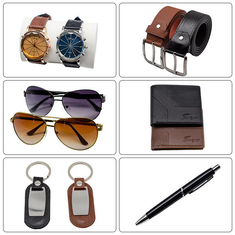 Men's Sunglasses Gift Set Father's Day Gift Watch Wallet Belt Pen 5Pcs Gift Set with Box