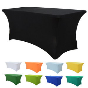 Wholesale Spandex Table Cover 4ft Stretch Rectangle Table Cloth Cover Protector Cover for Advertising