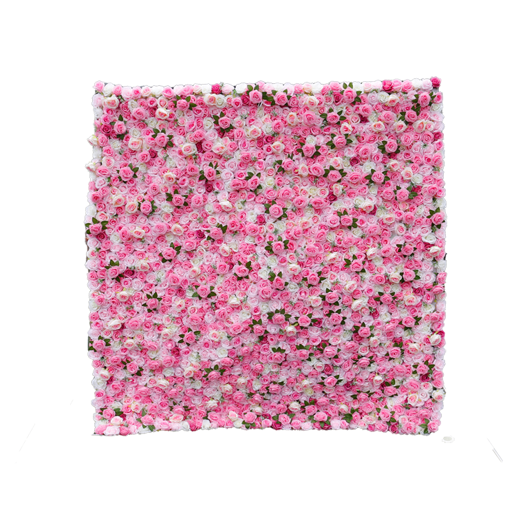 hot-selling Christmas wedding 3d decor light pink artificial flowers wall